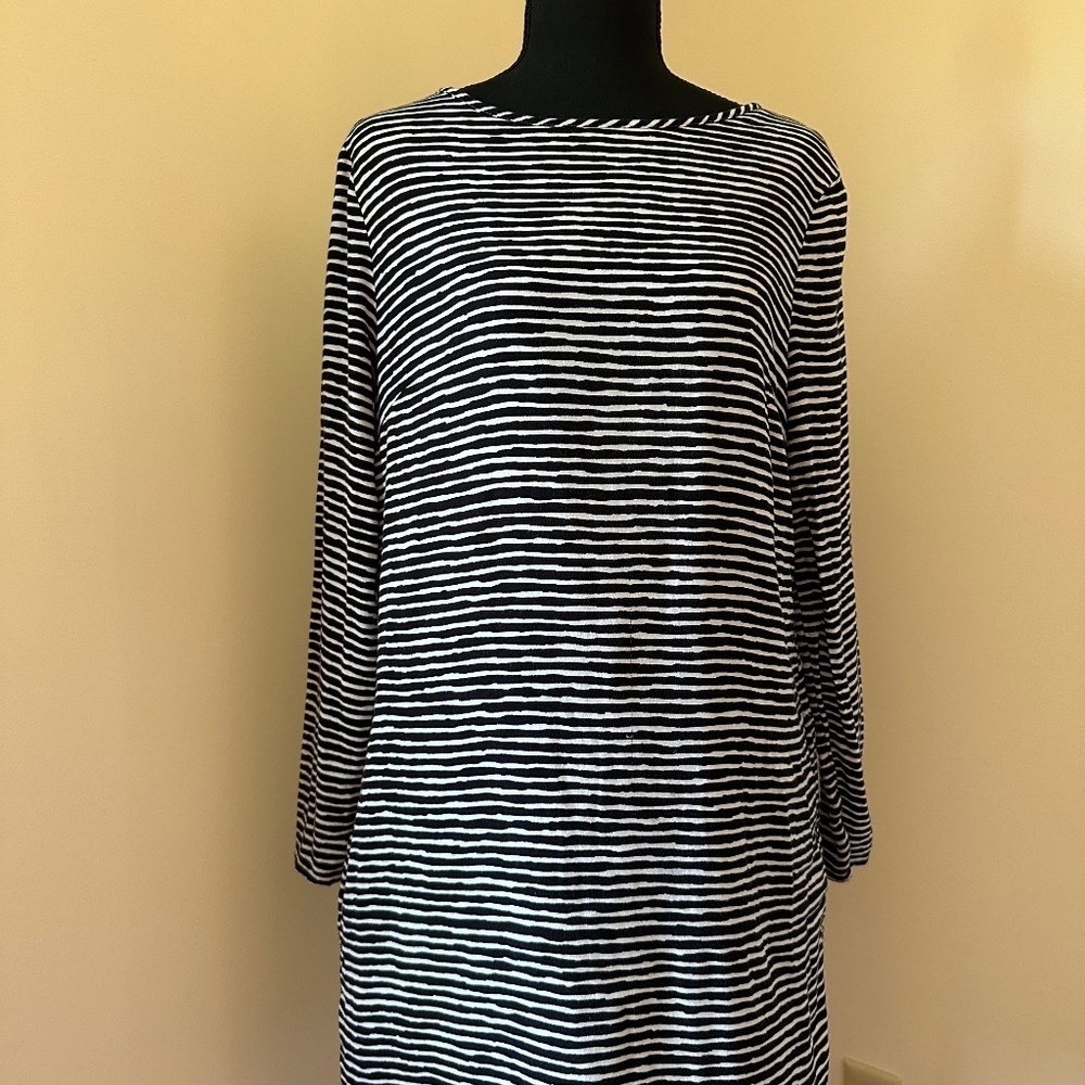 *GAP* Black x White Striped long Sleeve Dress Size Small